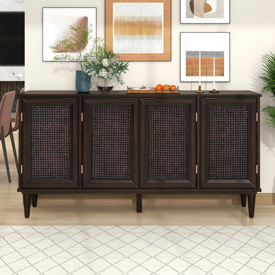 Kitchen Sideboard with Artificial Rattan Door and Unobtrusive Doorknob