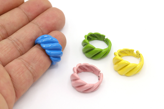 Inner Size 17mm Colored Rings Ring Settings, Round Loop Rings, Open Colorful - Ts225