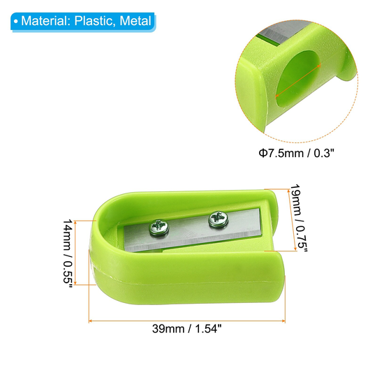 24Pcs Single Hole Pencil Sharpeners, Bulk Plastic Manual Pencil Sharpener Green