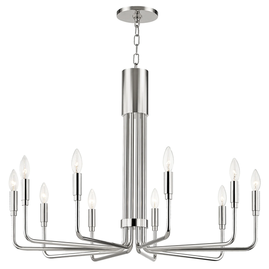 Mitzi by Hudson Valley Brigitte 10-light Polished Nickel Pendant