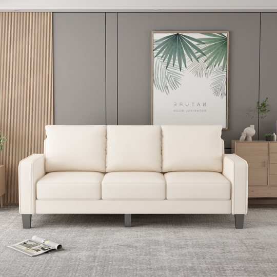 EYIW Modern Living Room Furniture Sofa with Storage, Fabric Upholstered Sofa with Solid Wood Legs