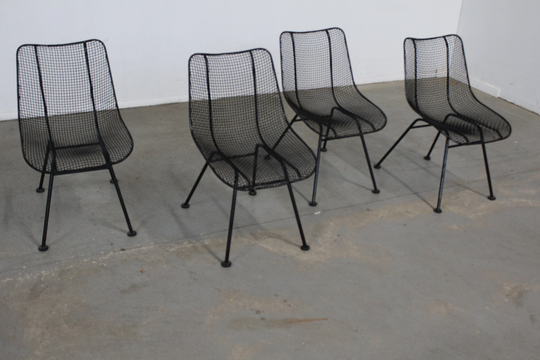 Set Of 4 Mid Century Danish Modern Woodard Sculptura Side Chairs