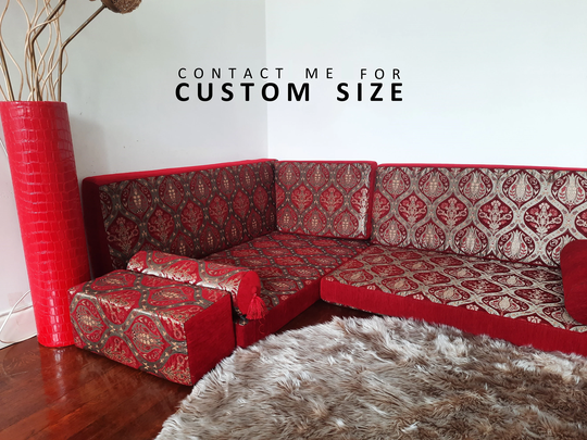 Floor Couch | Ottoman Sofa Set| Arabic Majilis Cushion Oriental Home Decor Cushions Custom Coach Set
