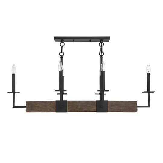 Trade Winds Weald 6-Light Kitchen Island Light in Bronze + Wood Grain