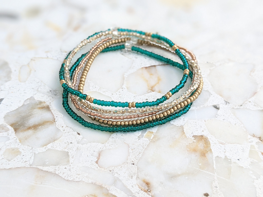 Bracelet Set, Seed Bead Bracelet, Stretch Minimalist Beaded Stack, Dainty Stacking Bracelets