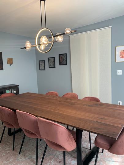 Large Dining Table, Big Long Family Style Dining, Black Walnut Dine Table