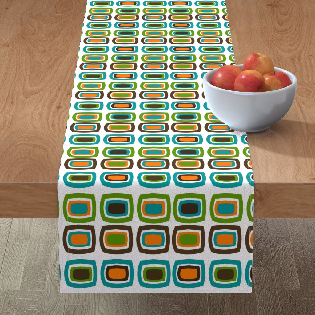 1950S Table Runner - Mid Century Mod Rectangles By Hot4Tees Bgyahoo Com Vintage Style Retro Cotton Sateen Spoonflower