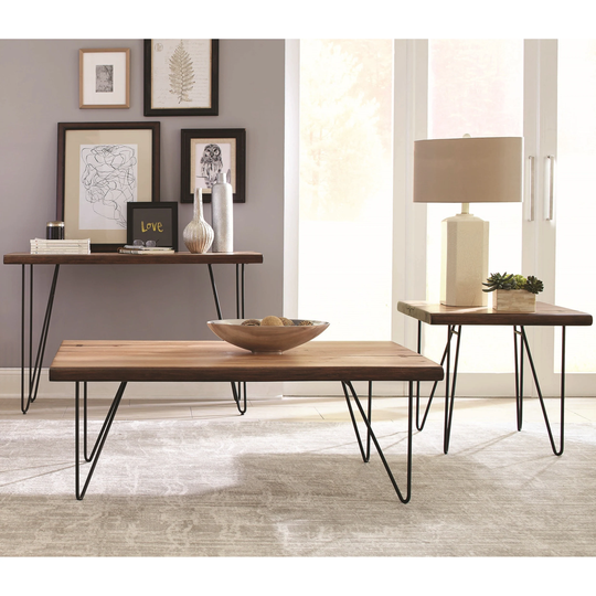 Natural Live Edge Mahogany Living Room Table Collection