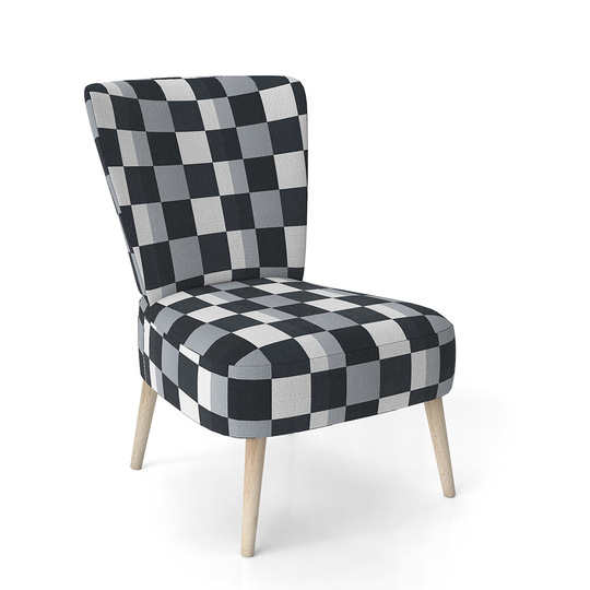 Designart 'Geometric Monochrome Pattern I' Upholstered Mid-Century Accent Chair