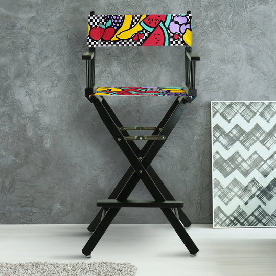 30" Director's Chair Black Frame-Mixed Fruit - 23"W x 19"D x 45.5"H
