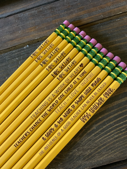 Personalized Engraved Pencils || Teacher Appreciation|| Back To School Supplies|| New Gift|| Motivational Quotes