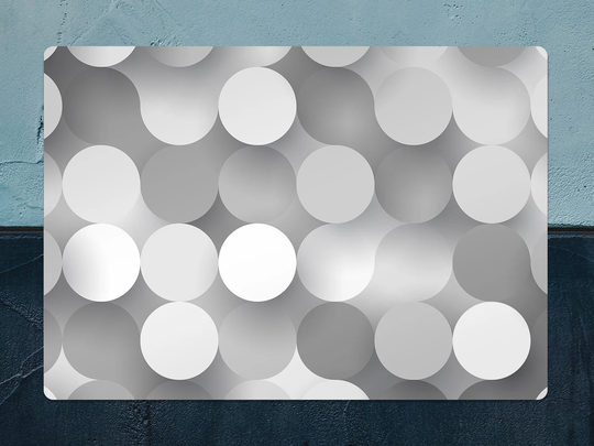 Gray Circles Chair Mat, Silver Splat White Vinyl Floor Illusion Protective Decorative Housewarming Gift