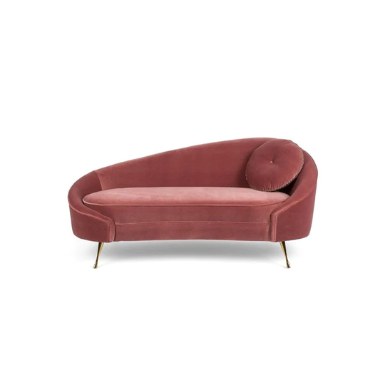 Bold Monkey I am Not a Croissant Curved Velvet Sofa