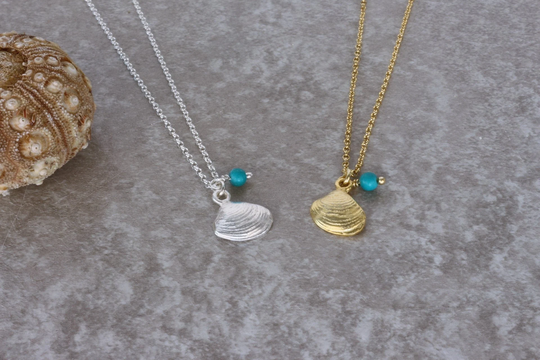 Tiny Seashell Layering Necklace For Women, Dainty Sterling Silver Shell Pendant, Minimal Jewelry Gift Her