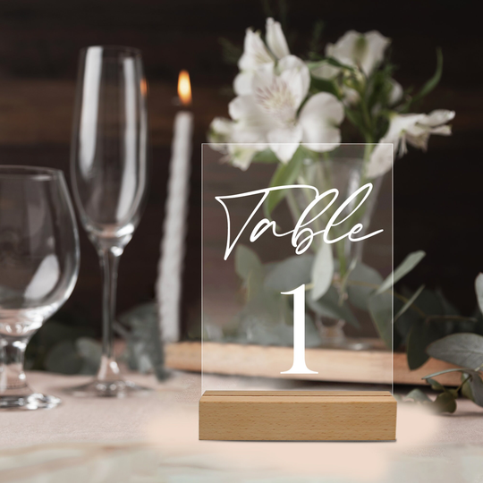 Wedding Acrylic Table Numbers, Number Name Plaques, Clear Numbers With Stand, Decor For Table, Bridal Shower Party
