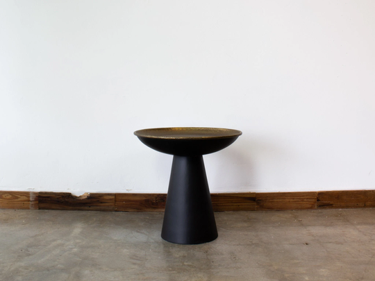 Hand Carved Bronze Moroccan End Table | Small Night Stand & Metal