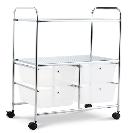 Costway 4Drawer Rolling Storage Cart shelf Scrapbook Paper Office