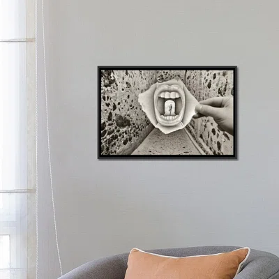 'Pencil Vs Camera 34 - Giant Mouth' by Ben Heine Photographic Print on Wrapped Canvas