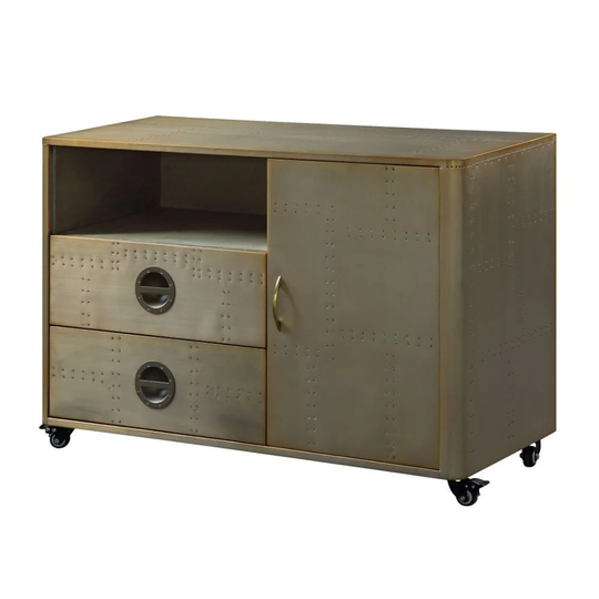Q-Max Cabinet Gold Aluminum With1 Open Compartment - Gold Aluminum