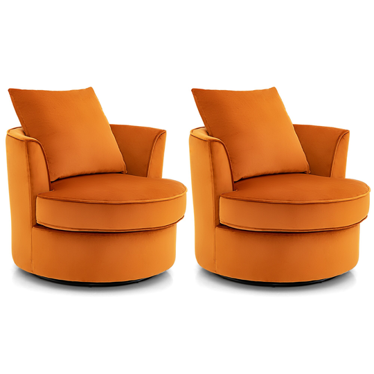 Costway Set of 2 Modern Swivel Barrel Chair Accent Round Club Chair No - 32'' x 31.5'' x 33.5''