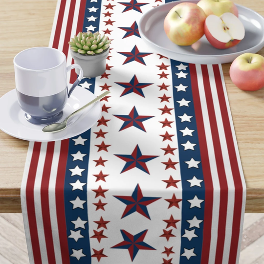 Patriotic Table Runner/4Th Of July Independence Day Decor Stars & Stripes