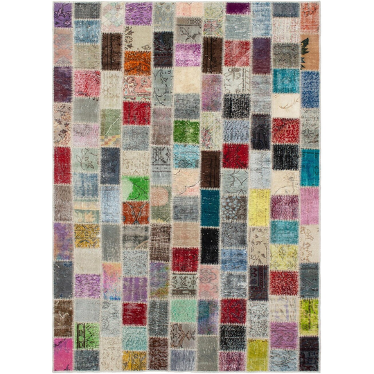 ECARPETGALLERY Hand-knotted Color Transition Patchwork Multi Wool Rug - 5'8 x 8'7