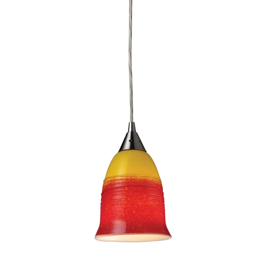 Horizon 1-Light Fire Mini Pendant in Satin Nickel