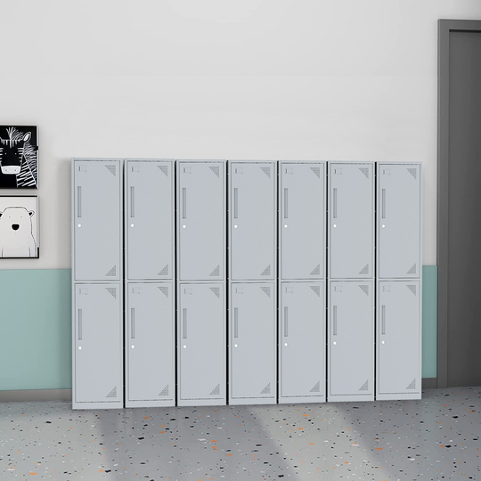 2 Doors Metal Locker Storage Cabinet with Keys,Hook and Shelf