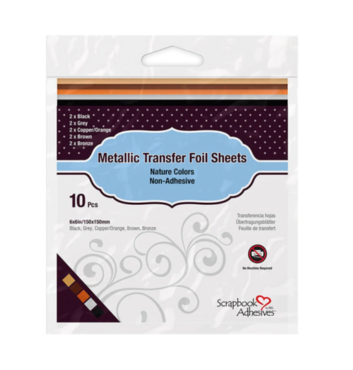 Nature Colors Metallic Decor Foil, 10 Sheets, Adding Metallic Embellishments in Mixed Media, Card Making, Crafting, Scrapbook Adhesives