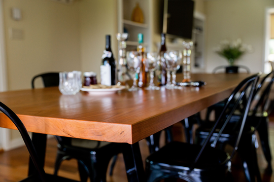 Cherry Dining Table, Large Long Family Style Dine Big 10 Person Table
