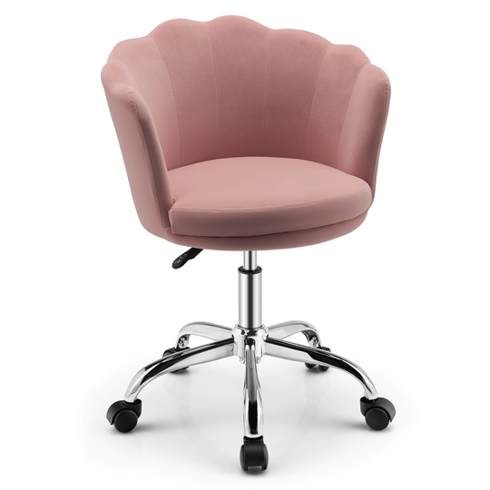 Velvet Petal Shell Vanity Chair Adjustable Swivel Home Office Chair