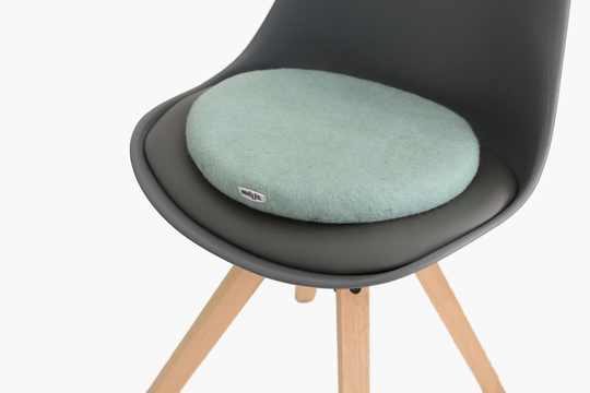 Mint Blue Padded Round Chair Cushion - Floor Seating Pad Non-Slip Kitchen Dining Pad