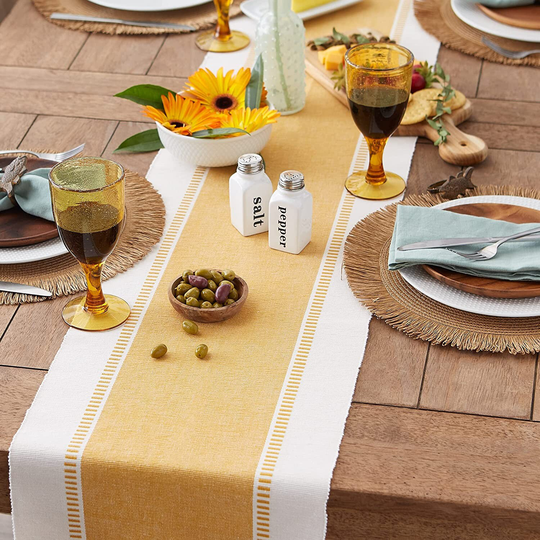 Coastal Table Runner - Easter Yellow Lemon Kitchen Decor Spring Boho