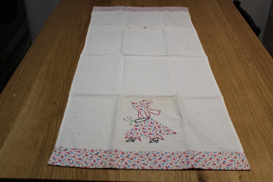 Vintage Holly Hobbie Figure Table Runner Dresser Scarf Calico Farmhouse