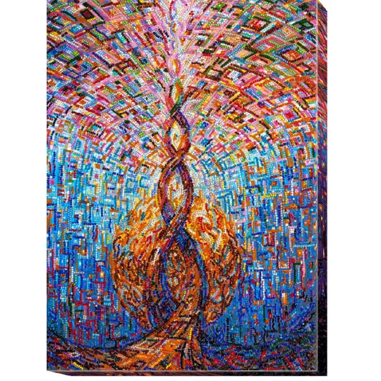Diy Bead Embroidery Kit On Art Canvas "Compound - Tree Wood" Size 12.2"×15" | 31×38 cm, Gift | Abris