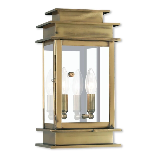 Livex Lighting Princeton Gold-tone Brass 2-light Outdoor Wall Lantern