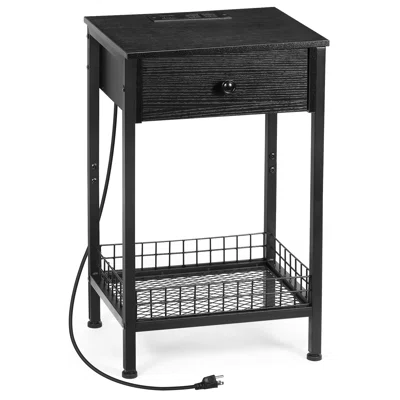 Balthasar 1 - Drawer End Table with Storage and Built-In Outlets
