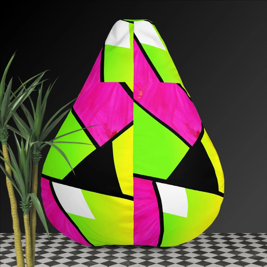 Neon Color Blocking Bean Bag Chair Cover | Cover Only