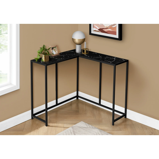 Accent Table, Console, Entryway, Narrow, Corner, Living Room, Bedroom, Metal, Laminate, Contemporary, Modern - 36" x 36" x 32"