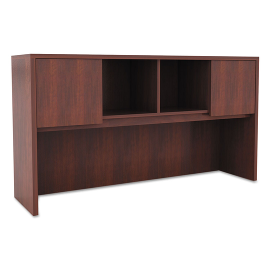 Alera Valencia Series Hutch With Doors, 58.88 x 15 x 35.38, Medium Cherry - 58.88" x 15" x 35.38"