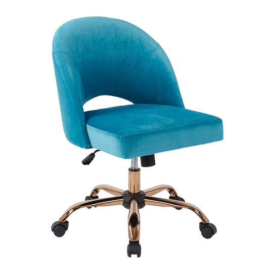 OS Home and Office Furniture Model Lula Office Chair in Cruising Fabric with Rose Gold Base