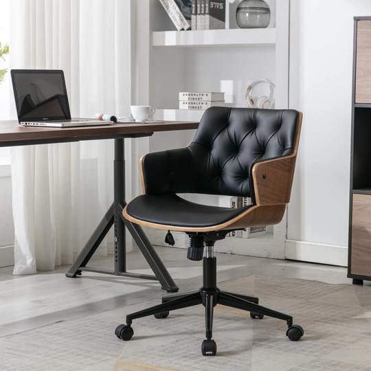 Nestfair Black PU Leather Upholstery Adjustable Office Chair