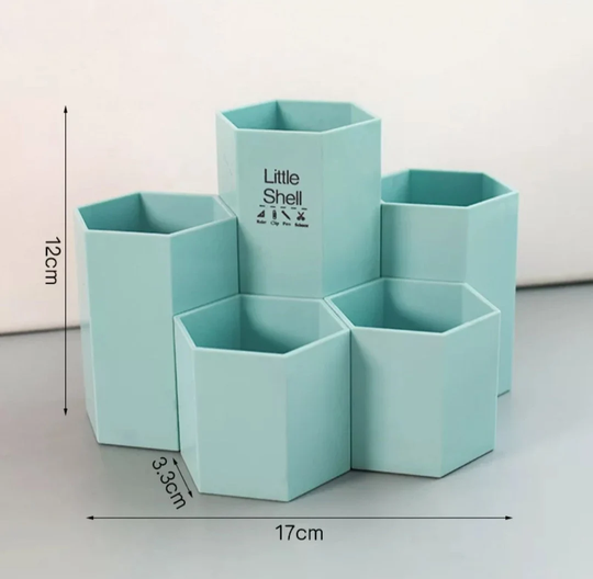 Hexagonal Pen Holder, Desktop Organizer, School, Office Stationery Pencil Party Favor, Storage Case, Student Gift