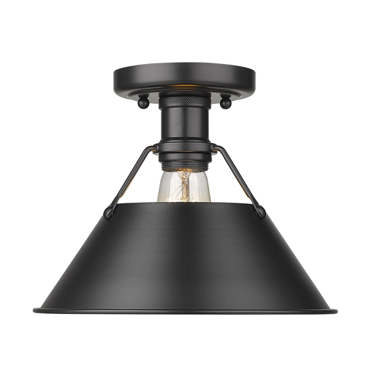 Golden Lighting Orwell 1-light Industrial Flush Mount Ceiling Light - 10 Dia x 8 H
