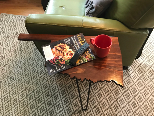 Wood Oklahoma Shaped Side Table