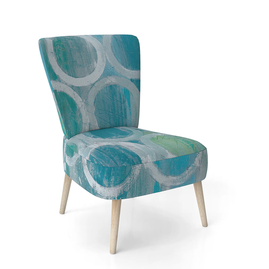 Designart 'Natural Blue Circle' Upholstered Modern Accent Chair