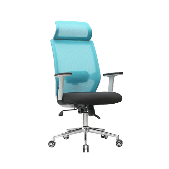 Porthos Home Briggs Swivel Office Chair, Mesh Back, PU Leather Seat