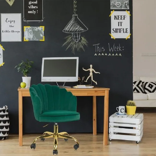 Home Office Desk Chairs Mid Century Modern Tufted Velvet Task Chair for Home Office