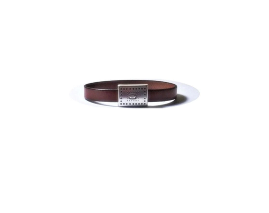 Brown Leather Bracelet, Zamak Clasp, Magnetic Locking Clasp