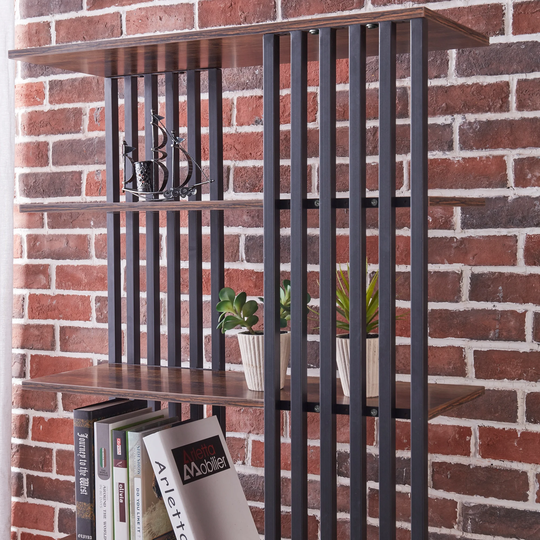 Particle Board Bookshelf with 5 Fixed Shelves